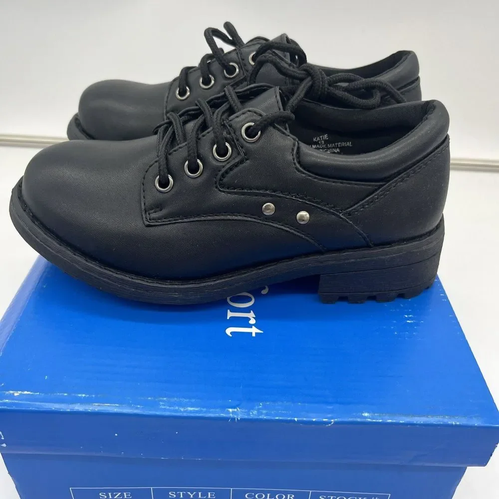 Cane Comfort Little Boys Black Dress Shoes Church School‎ Size 12.5 Read Desc